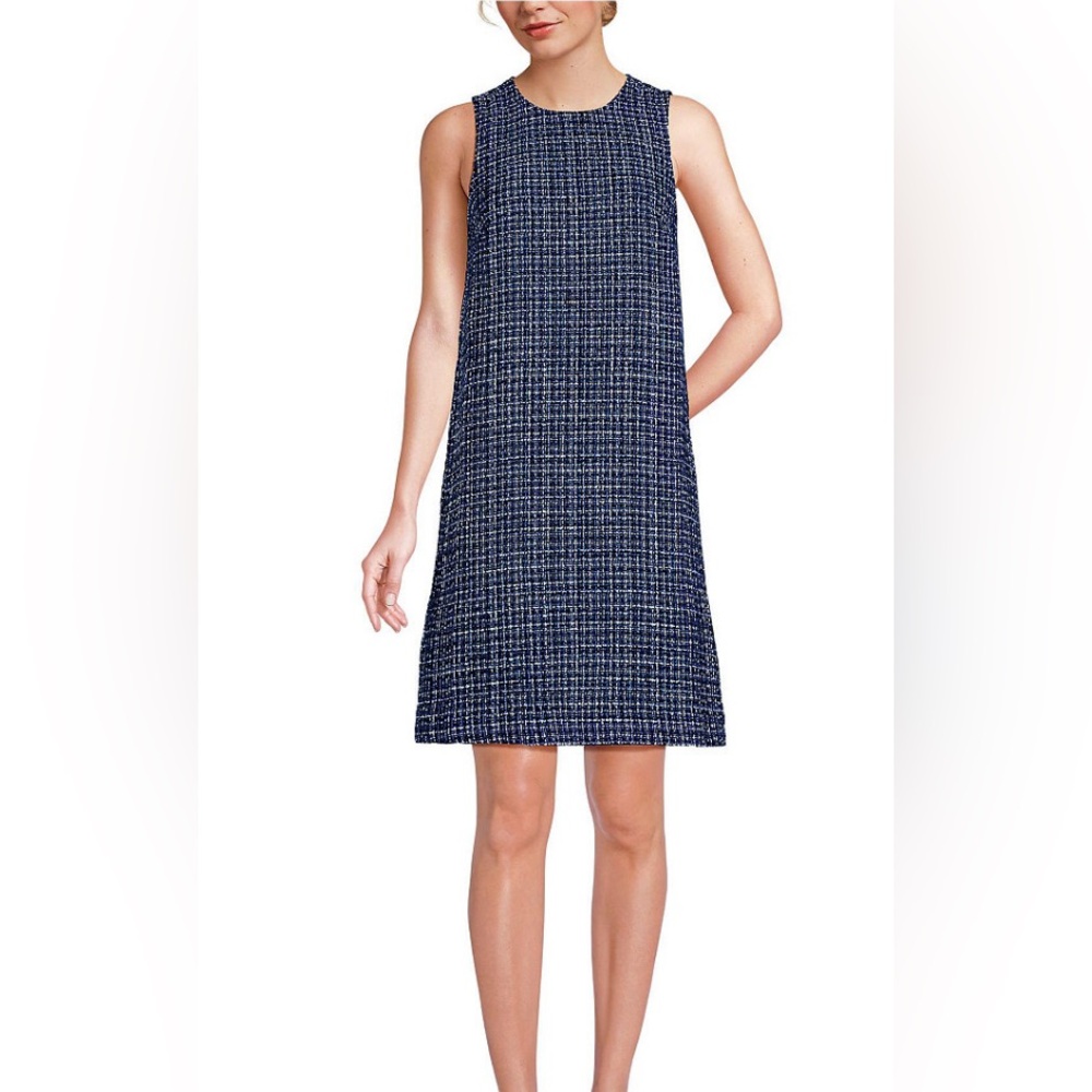 LANDS END  Tweed Babydoll Sleeveless Above the Knee Dress size M